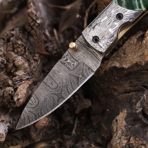 Damascus Steel Pocket Folding Knife _Wedding gift _Best Gift Item_ personalized gifts